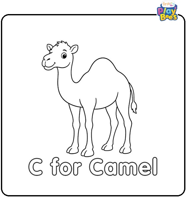 C for Camel Coloring Page
