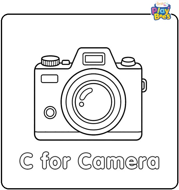 C for Camera Coloring Page