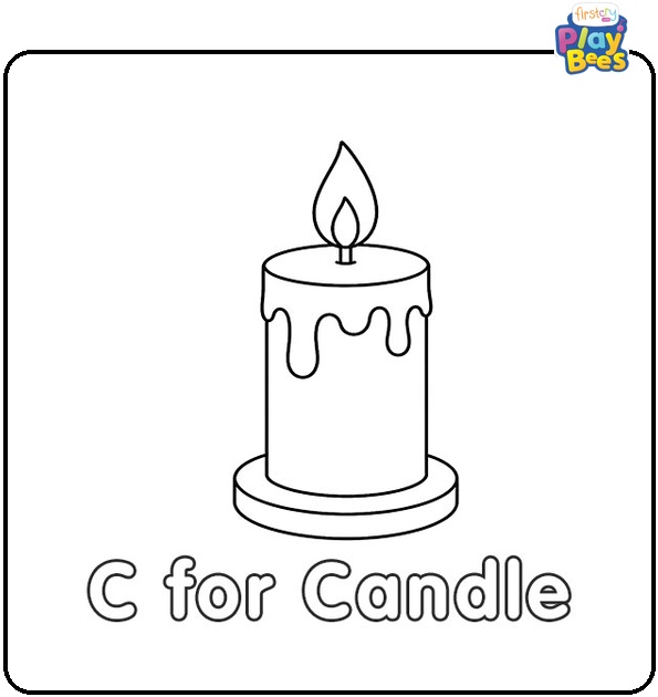 C for Candle Coloring Page