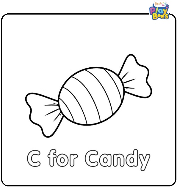 C for Candy Coloring Page