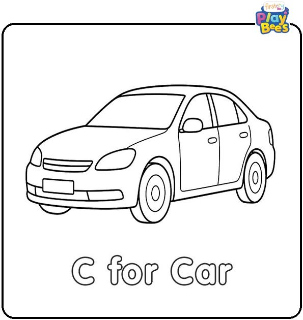 C for Car Coloring Page