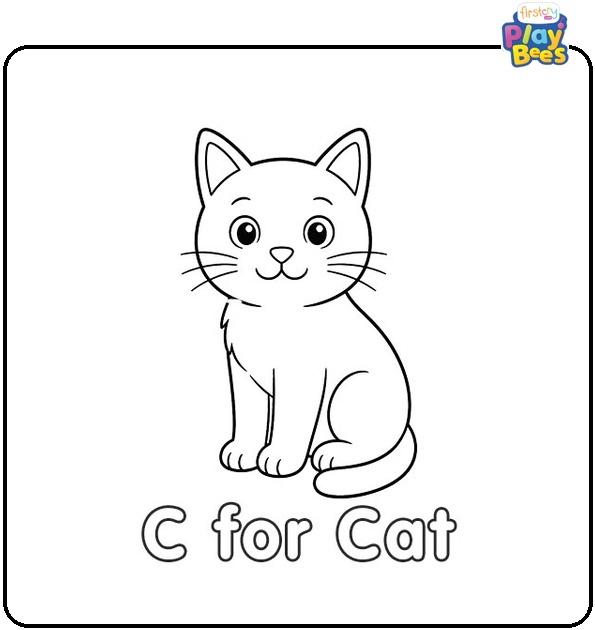 C for Cat Coloring Page
