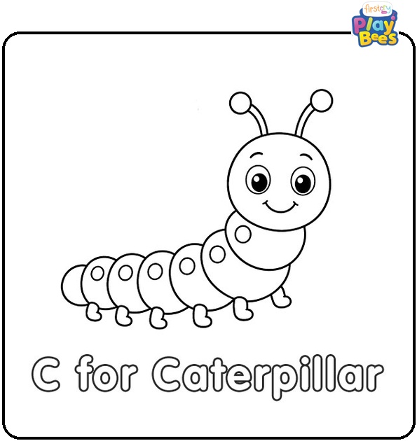 C for Caterpillar Coloring Page