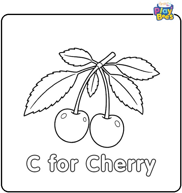 C for Cherry Coloring Page