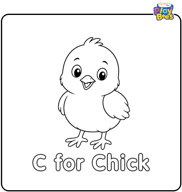 C for Chick Coloring Page
