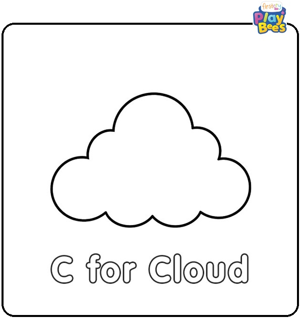 C for Cloud Coloring Page