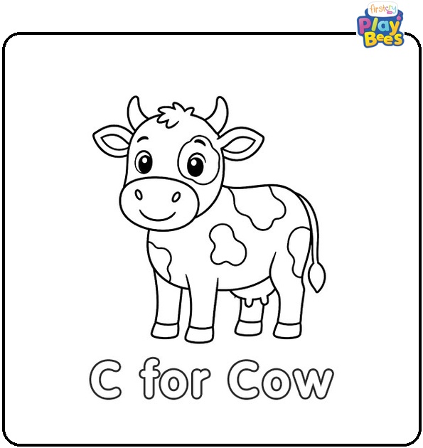 C for Cow Coloring Page