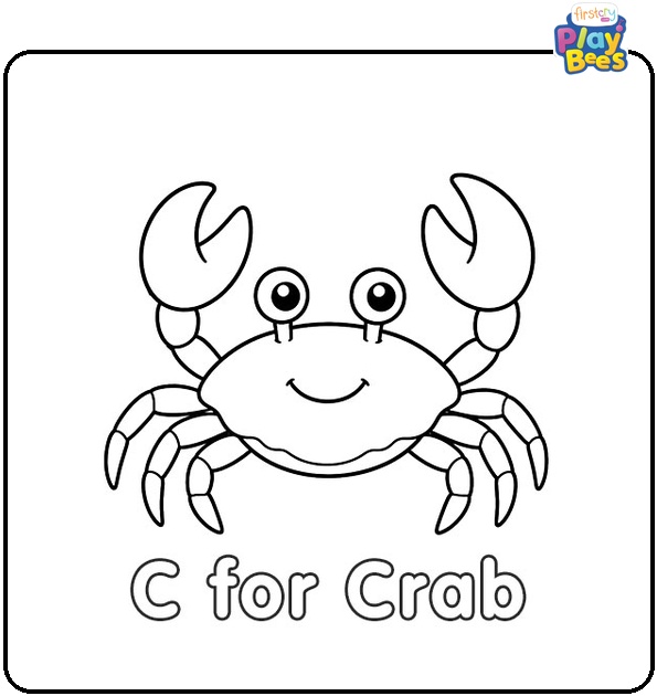 C for Crab Coloring Page