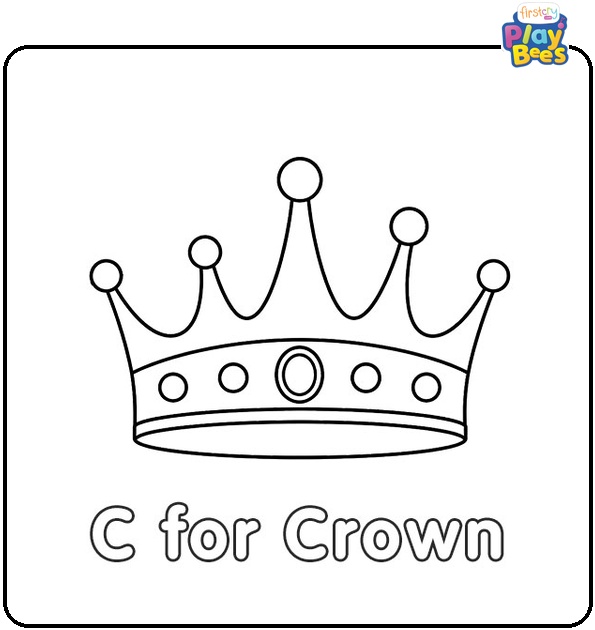 C for Crown Coloring Page