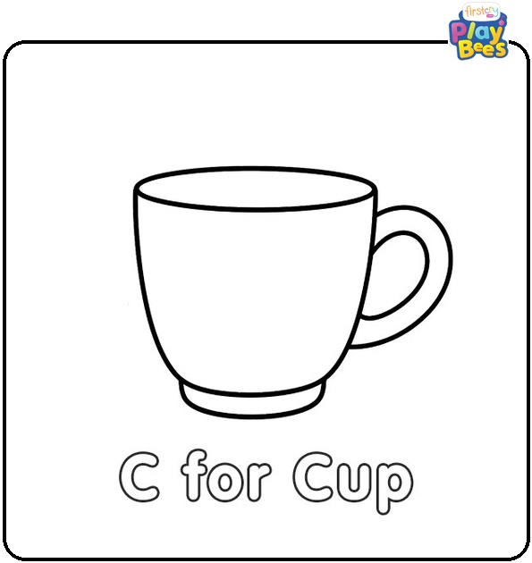 C for Cup Coloring Page