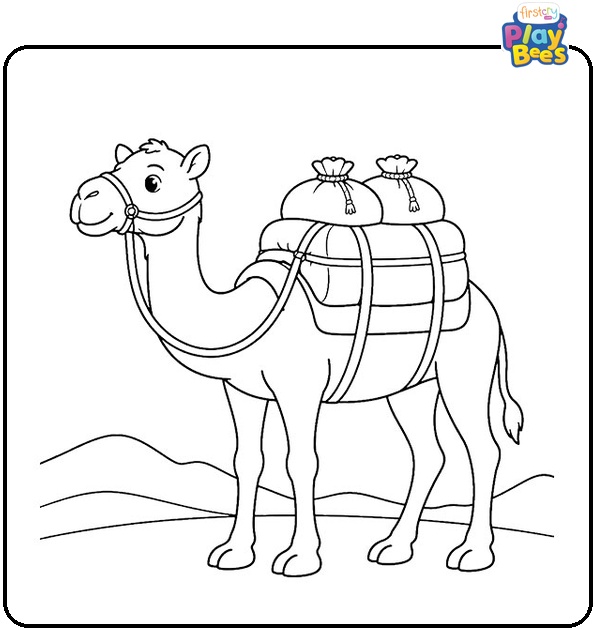 Camel Carrying Goods Coloring Page
