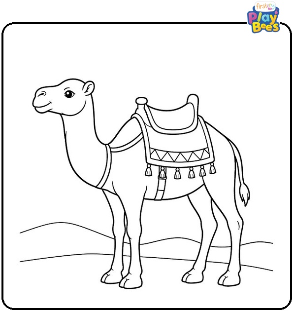 Camel With A Saddle On Coloring Page