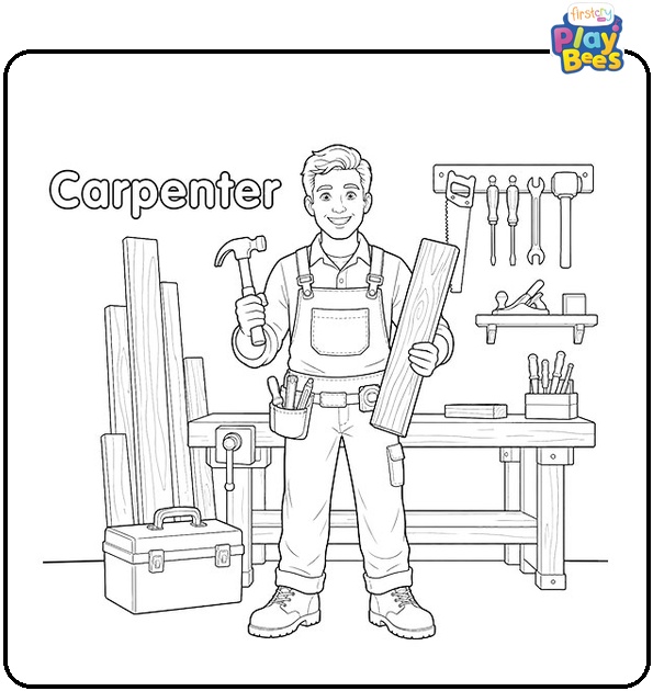 Carpenter Coloring Page Carpenter Coloring Page