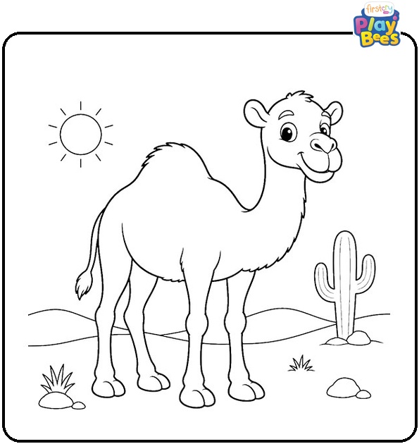 Cartoon Camel Coloring Page