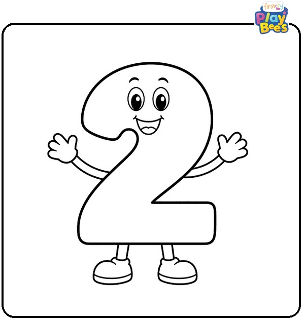 Cartoon Number 2 Coloring Page Cartoon Number 2 Coloring Page