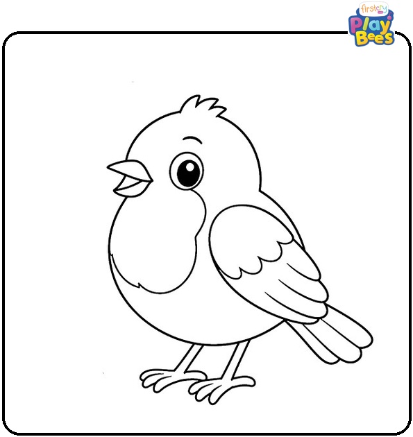 Cartoon Robin Coloring Page