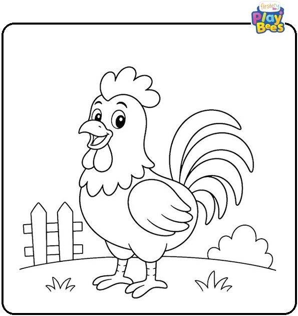 Cartoon Rooster Coloring Page Cartoon Rooster Coloring Page