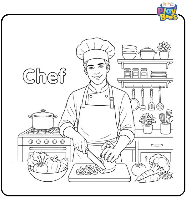 Chef Coloring Page Chef Coloring Page