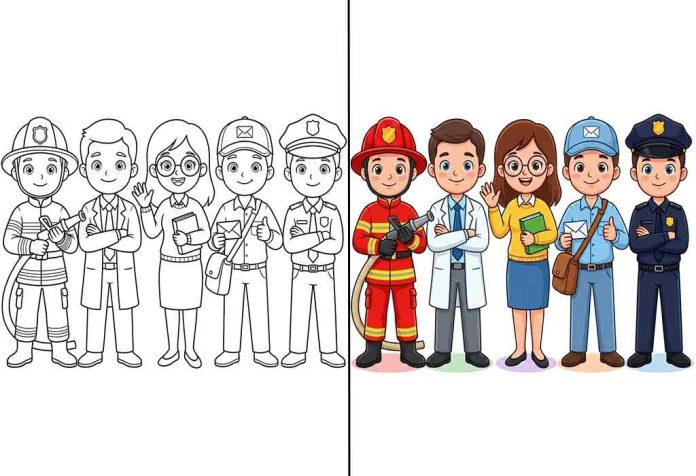 Community Helpers Coloring Pages – Free Printable Worksheets & Pictures