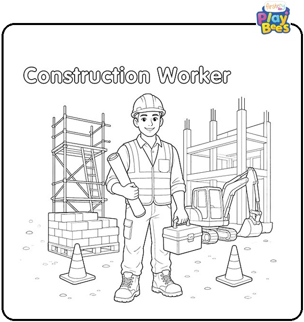 Construction Worker Coloring Page Construction Worker Coloring Page