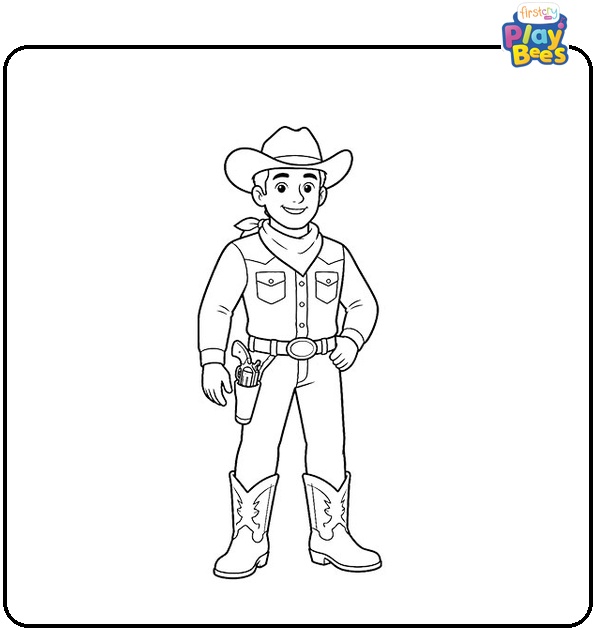 Cowboy with a Gun Coloring Page Cowboy with a Gun Coloring Page