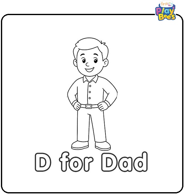 D for Dad Coloring Page