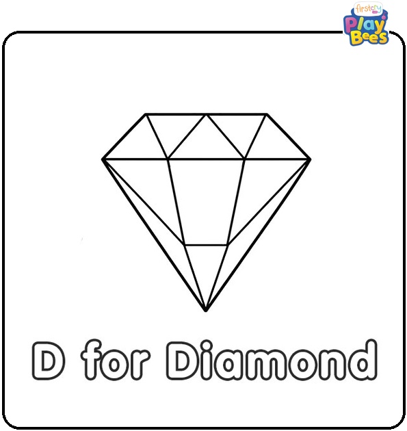 D for Diamond Coloring Page