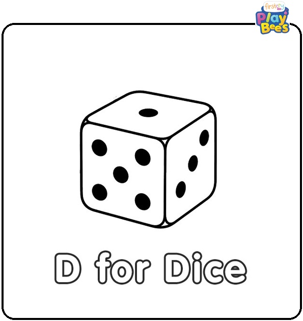 D for Dice Coloring Page
