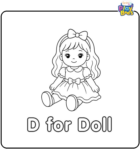 D for Doll Coloring Page