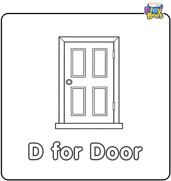 D for Door Coloring Page