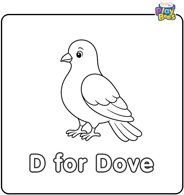D for Dove Coloring Page