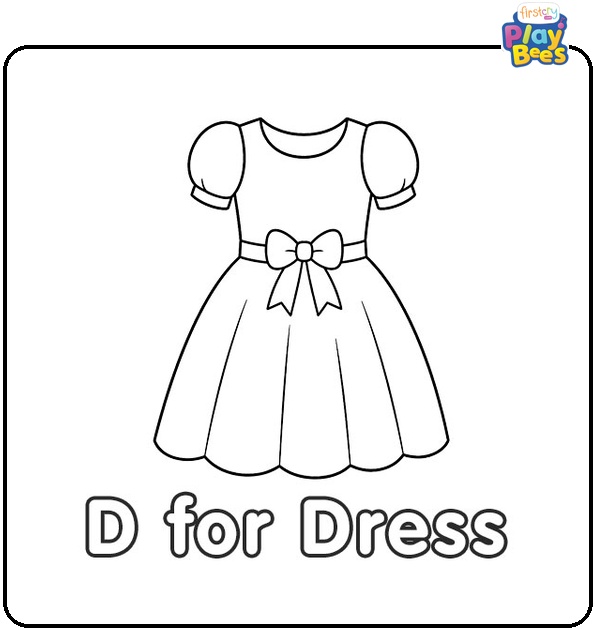 D for Dress Coloring Page