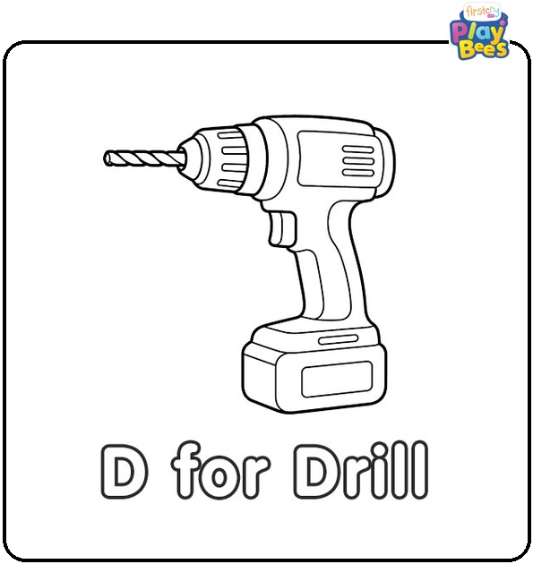 D for Drill Coloring Page