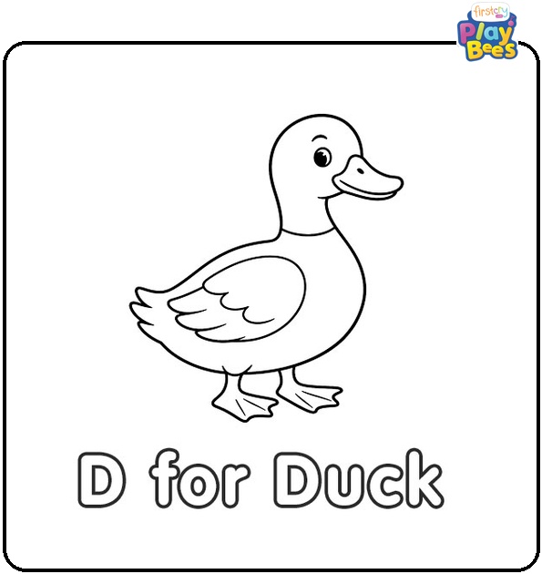 D for Duck Coloring Page