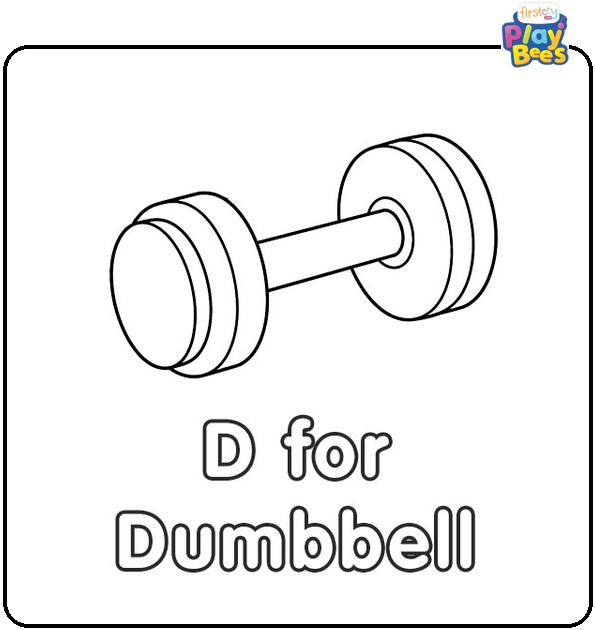 D for Dumbbell Coloring Page