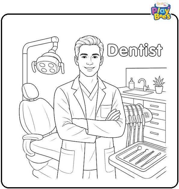 Dentist Coloring Page Dentist Coloring Page