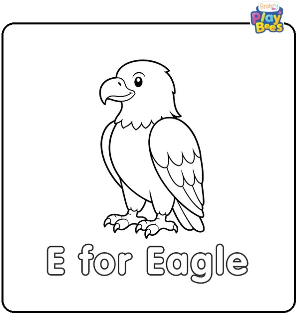 E for Eagle Coloring Page