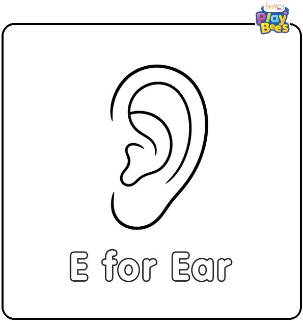 E for Ear Coloring Page