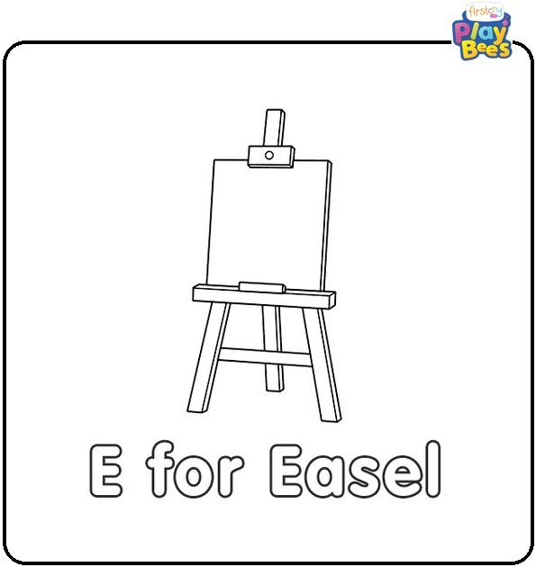 E for Easel Coloring Page
