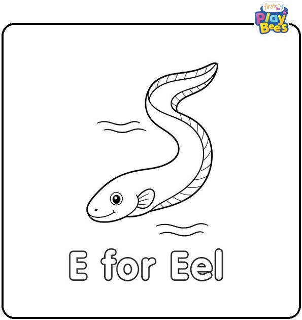 E for Eel Coloring Page