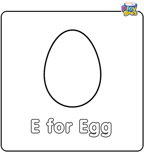 E for Egg Coloring Page
