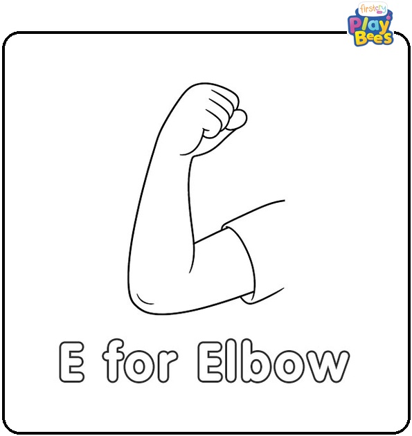 E for Elbow Coloring Page
