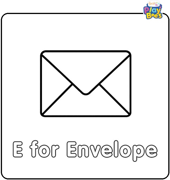 E for Envelope Coloring Page