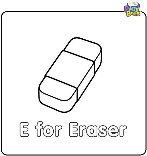 E for Eraser Coloring Page