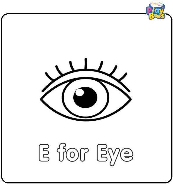 E for Eye Coloring Page