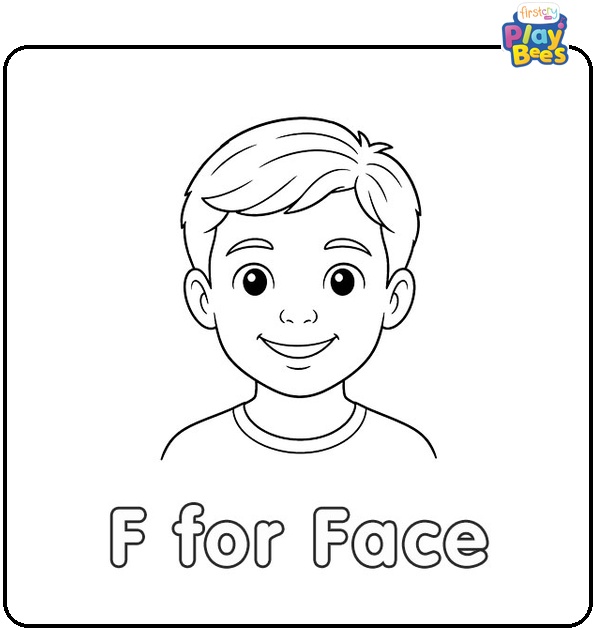F for Face Coloring Page F for Face Coloring Page