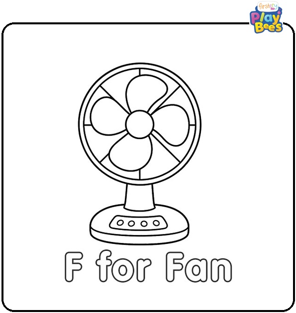 F for Fan Coloring Page F for Fan Coloring Page