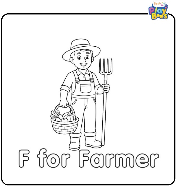 F for Farmer Coloring Page F for Farmer Coloring Page