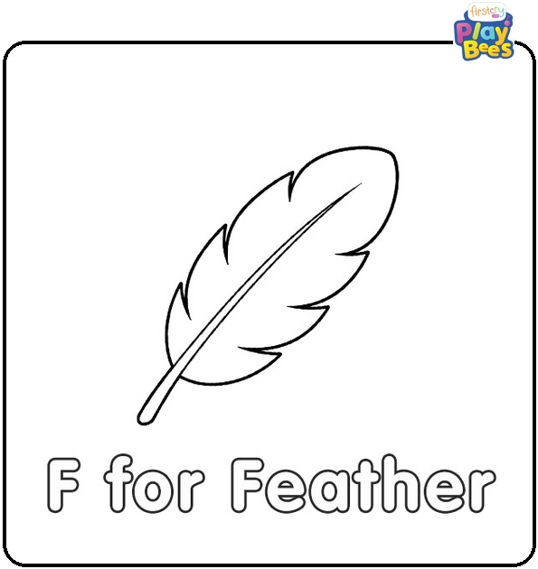 F for Feather Coloring Page F for Feather Coloring Page