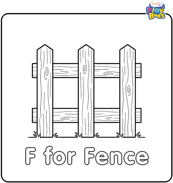 F for Fence Coloring Page F for Fence Coloring Page